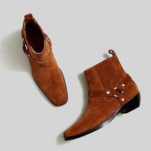 Madewell the Santiago Western Ankle Boot in Suede NWB Women’s size 8.